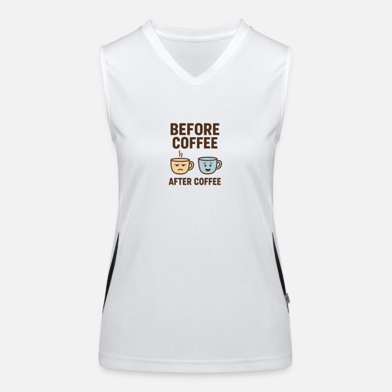 before coffee after coffee Funktionelles Kontrast-Tank Top für Frauen