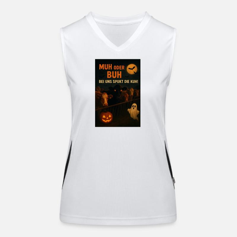 Kuhwitz Halloween Kuhspektakel Funktionelles Kontrast-Tank Top für Frauen