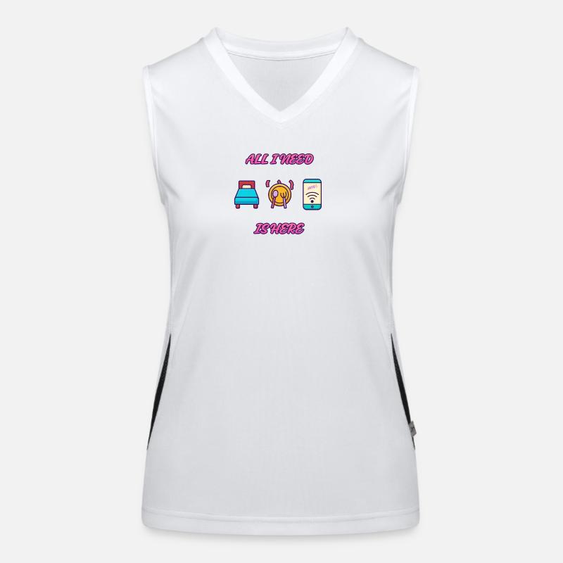 All I Need Is Here - Women's Functional Contrast Tank Top - white/black