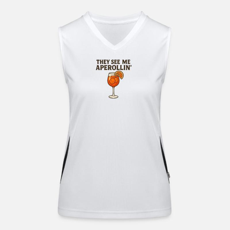 Aperollin Wortspiel Design Funktionelles Kontrast-Tank Top für Frauen