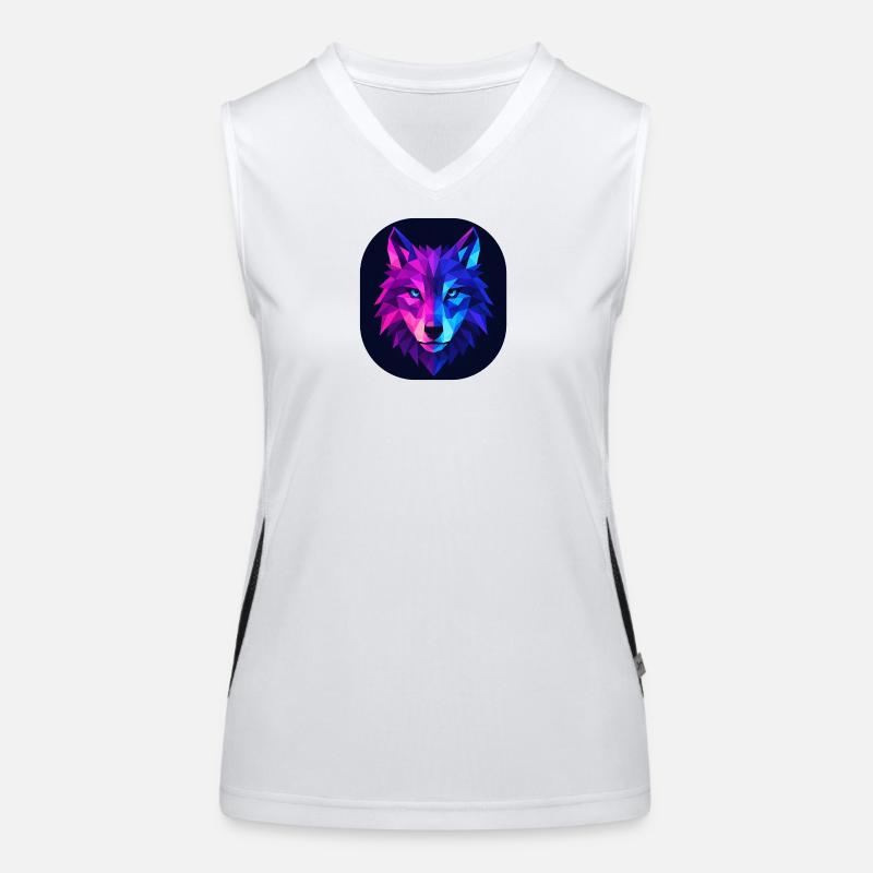 Lupus Wolf Neon Geomuster Funktionelles Kontrast-Tank Top für Frauen