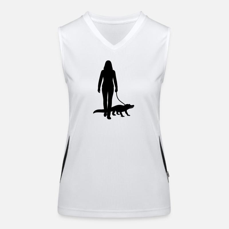 Crocodile on a leash Women's Functional Contrast Tank Top