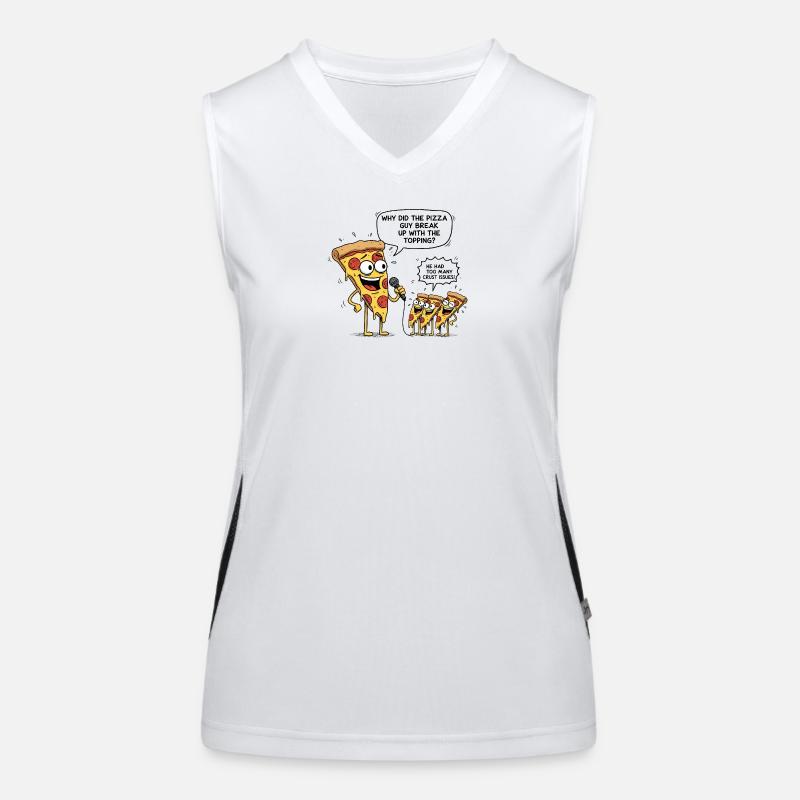Pizza Comedy Pun – Funny Foodie Joke Women's Functional Contrast Tank Top