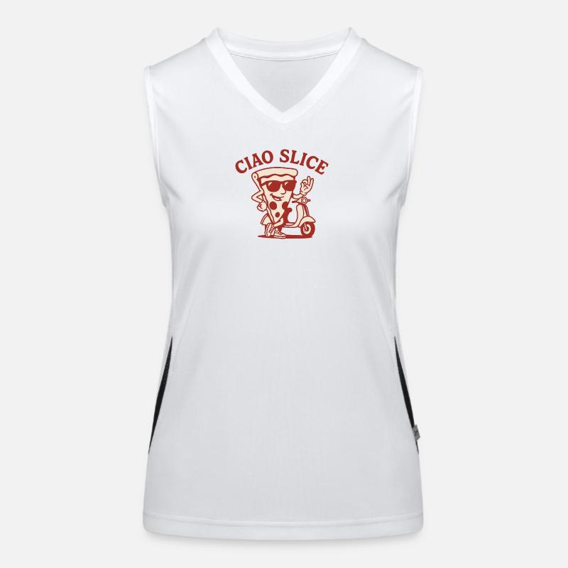 Ciao Slice – Retro Pizza Design Red Edition Women's Functional Contrast Tank Top
