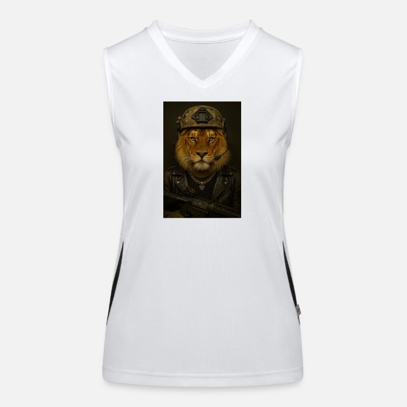 Lion au look militaire Débardeur respirant contrasté Femme