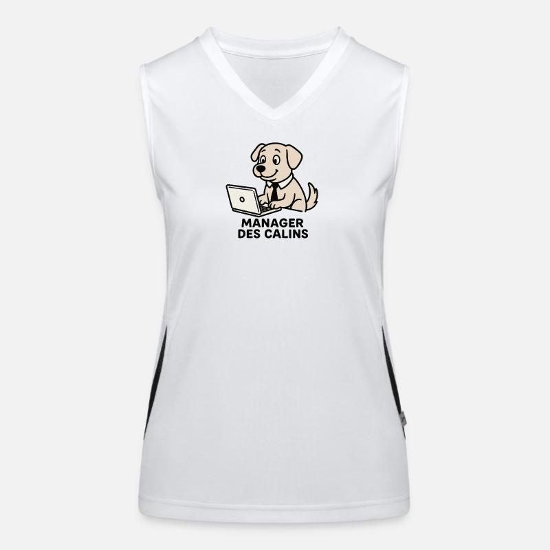 Dog Manager Cuddles - Women's Functional Contrast Tank Top - white/black
