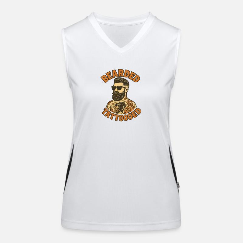 Bearded and Tattooed Funktionelles Kontrast-Tank Top für Frauen