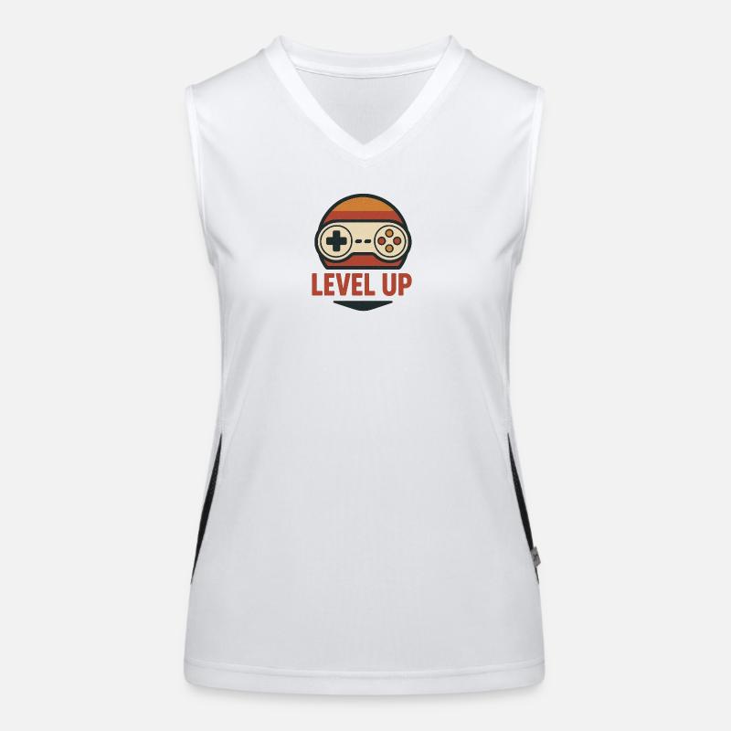 Level Up Retro Controller Graphics Women's Functional Contrast Tank Top