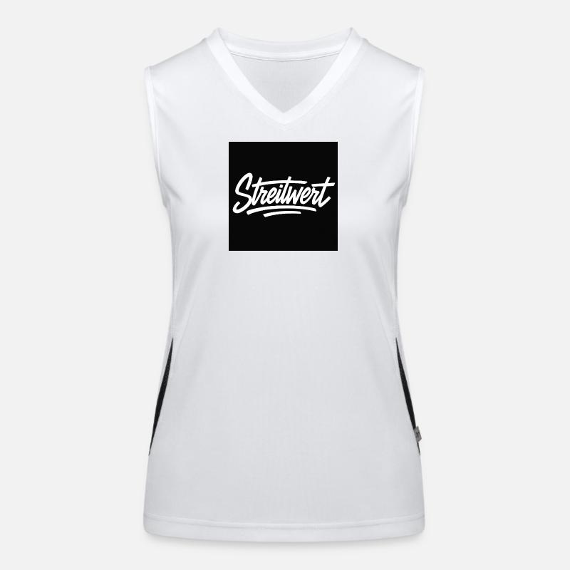 Streitwert Script Logo Schwarz Funktionelles Kontrast-Tank Top für Frauen