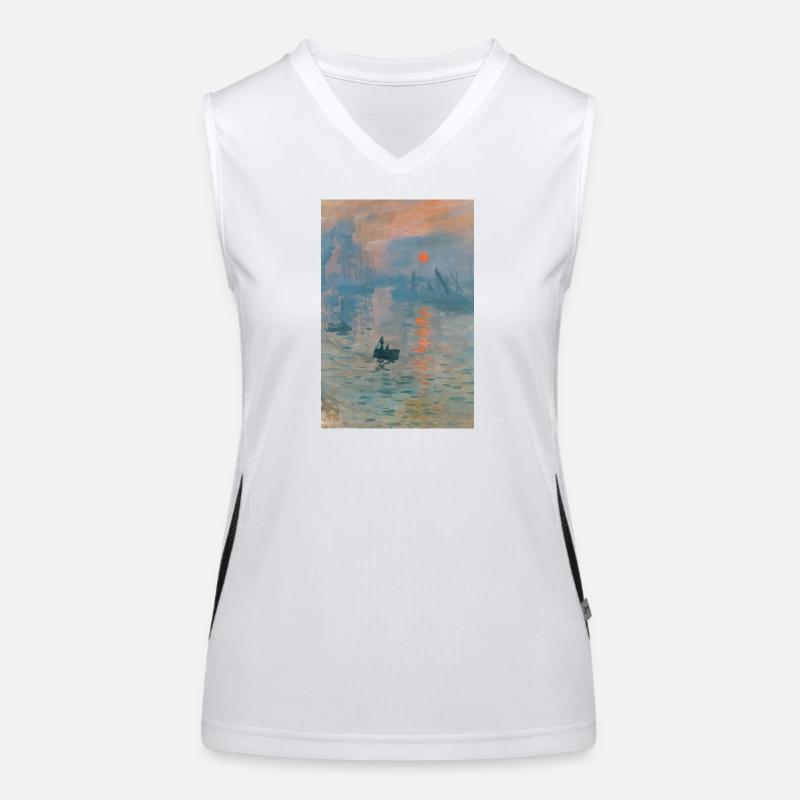 Impressionist Seascape Sunset Women's Functional Contrast Tank Top