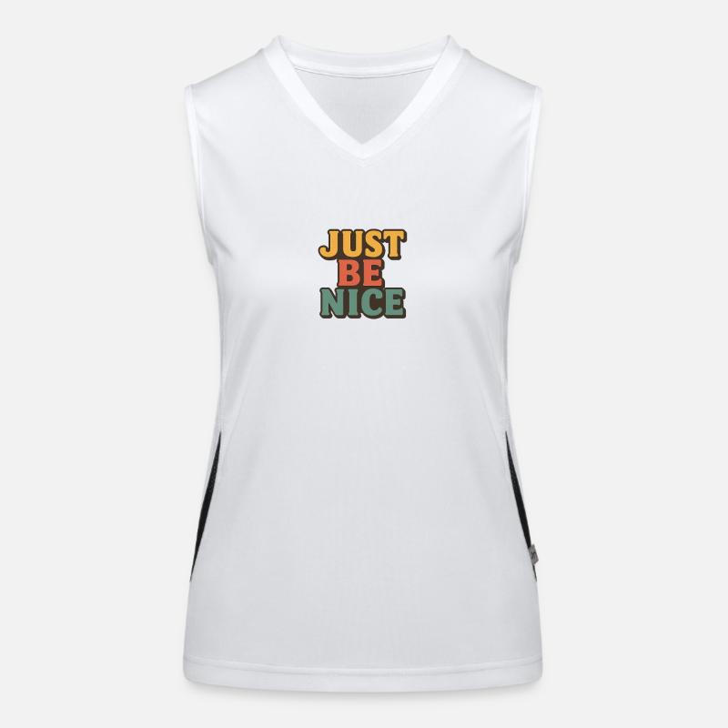 Just Be Nice Retro Typography Women's Functional Contrast Tank Top