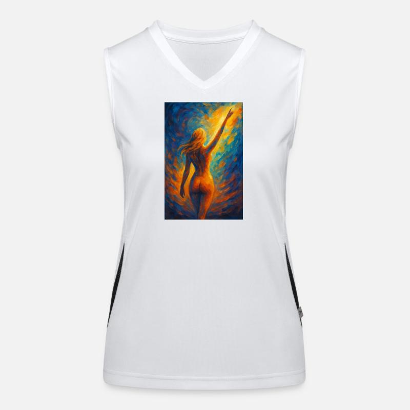 Silhouette in firelight - Women's Functional Contrast Tank Top - white/black