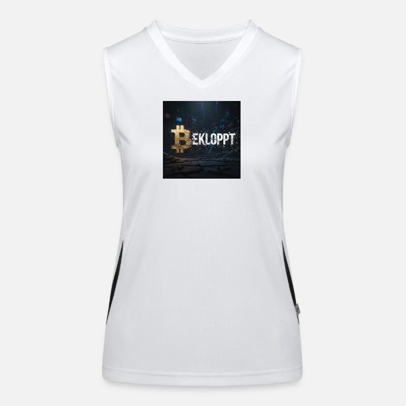 Bitcoin Explosion Krypto Chaos Funktionelles Kontrast-Tank Top für Frauen