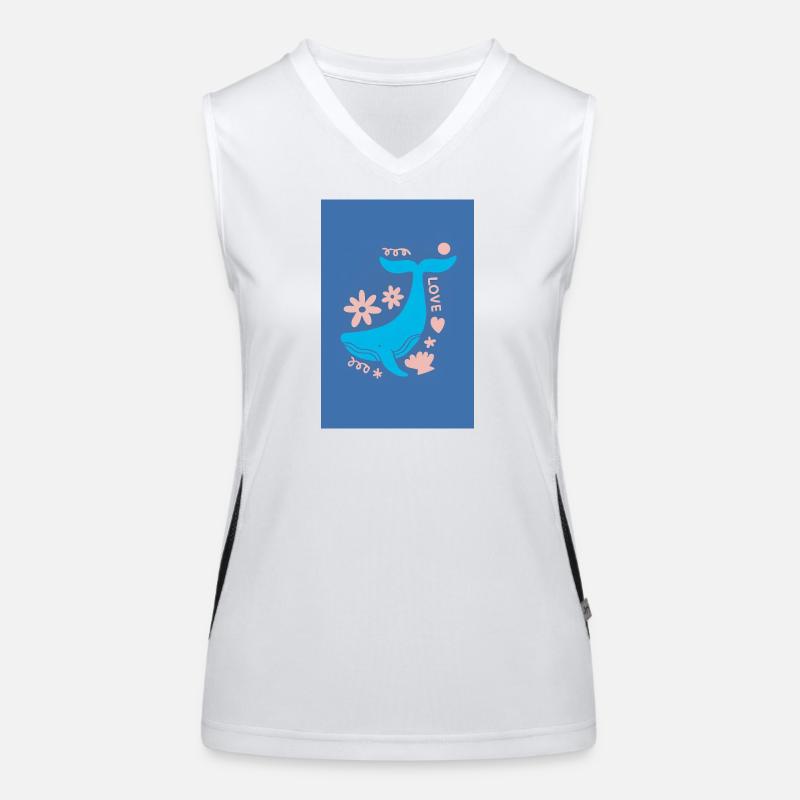 Walschwanz Blumige Liebe Funktionelles Kontrast-Tank Top für Frauen