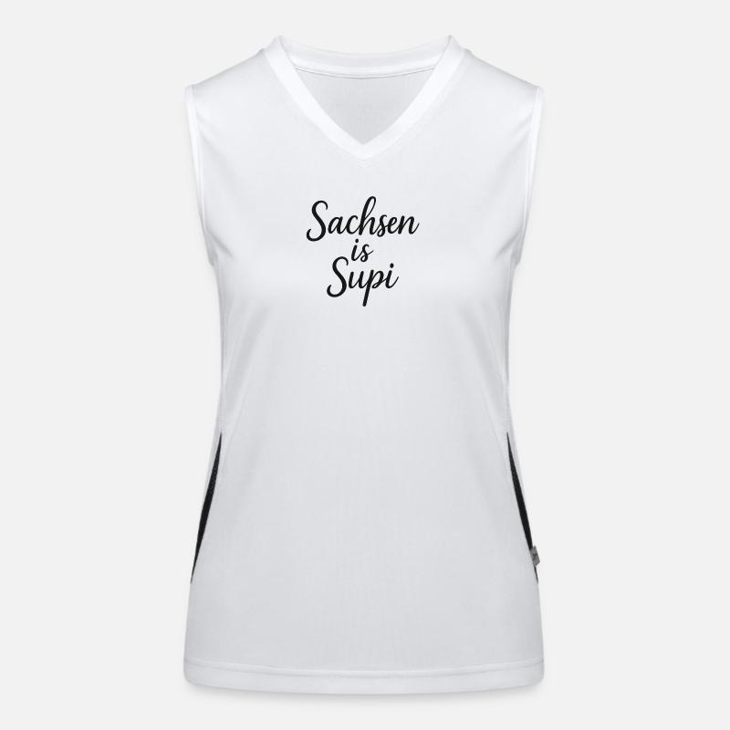 Sachsen is Supi Funktionelles Kontrast-Tank Top für Frauen