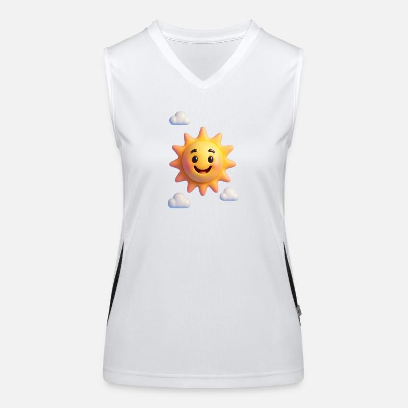 Soleil 3D Surréaliste – Happy Sky Vibes Débardeur respirant contrasté Femme