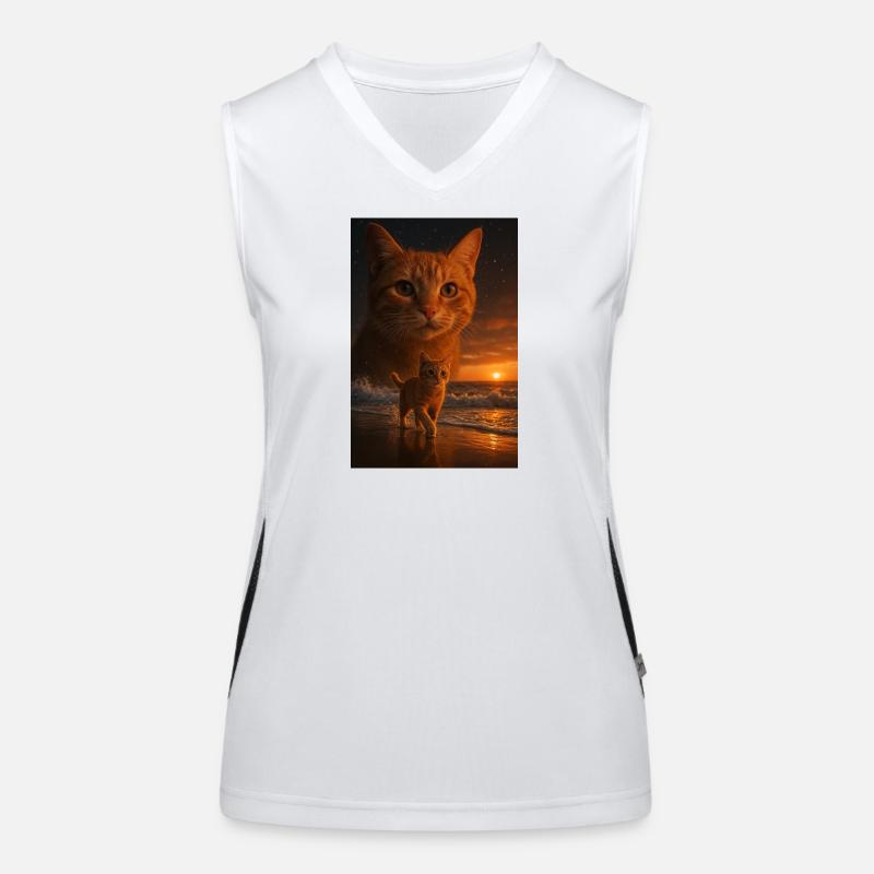 Sunset Cat Double View Women's Functional Contrast Tank Top