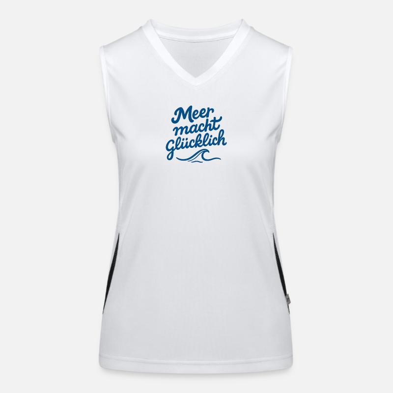 La mer rend heureux Typographie Wave Débardeur respirant contrasté Femme