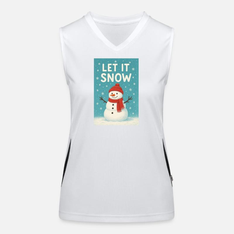 Let It Snow Snowman Design Funktionelles Kontrast-Tank Top für Frauen