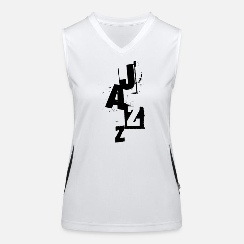 distressed bold jazz music logo Funktionelles Kontrast-Tank Top für Frauen