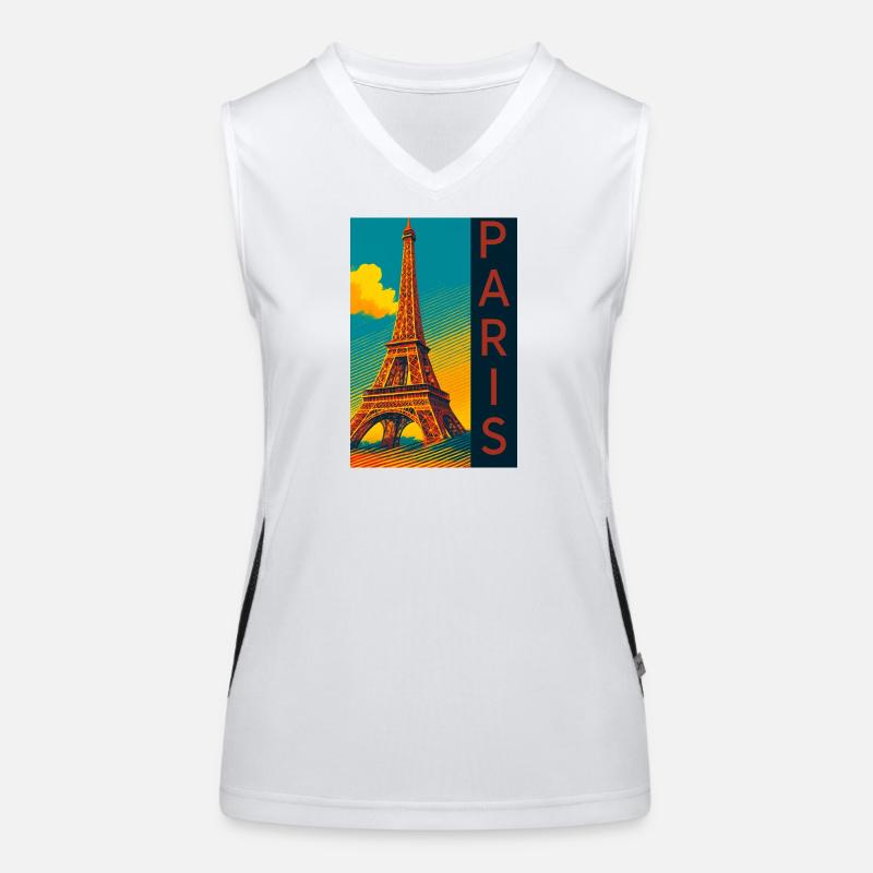 Paris PopArt Skyline Eiffel Tower Women's Functional Contrast Tank Top