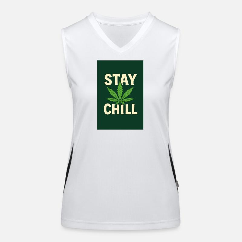 Stay Chill Cannabis Leaf Women's Functional Contrast Tank Top