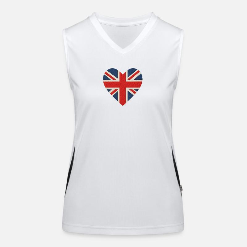 Coeur Drapeau Union Jack Uk Débardeur respirant contrasté Femme