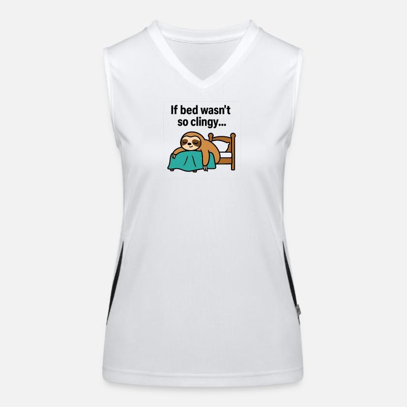 Clingy Bed Sloth Women's Functional Contrast Tank Top