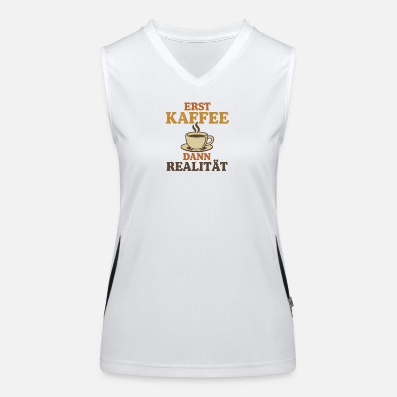 First coffee, then reality Women's Functional Contrast Tank Top