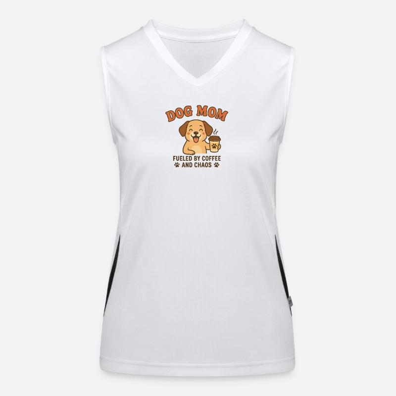 Hunde-Mutti Kaffeechaos Funktionelles Kontrast-Tank Top für Frauen