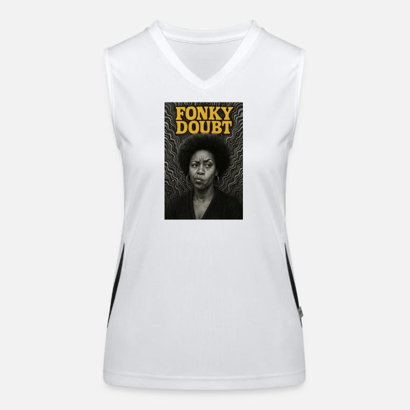 Porträt Afro Funky Doubt Funktionelles Kontrast-Tank Top für Frauen