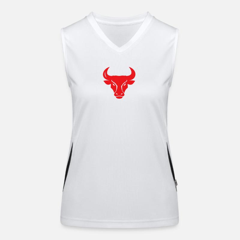 Bull Head Vector Funktionelles Kontrast-Tank Top für Frauen
