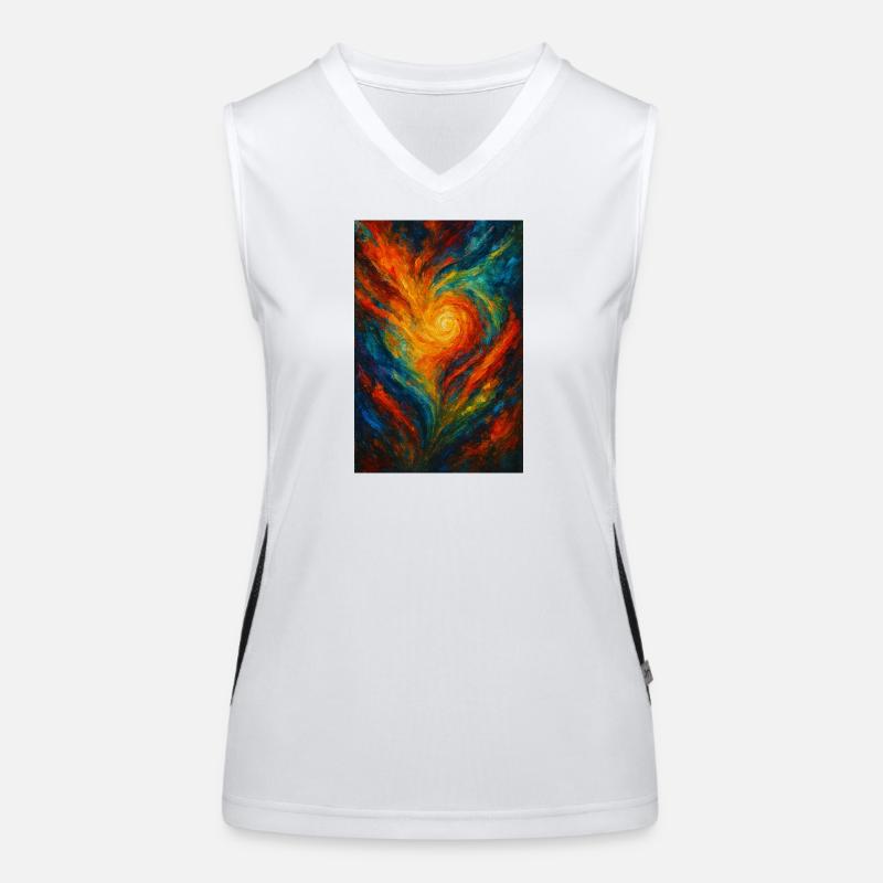 Chromatic Vortex Abstract Fire Women's Functional Contrast Tank Top