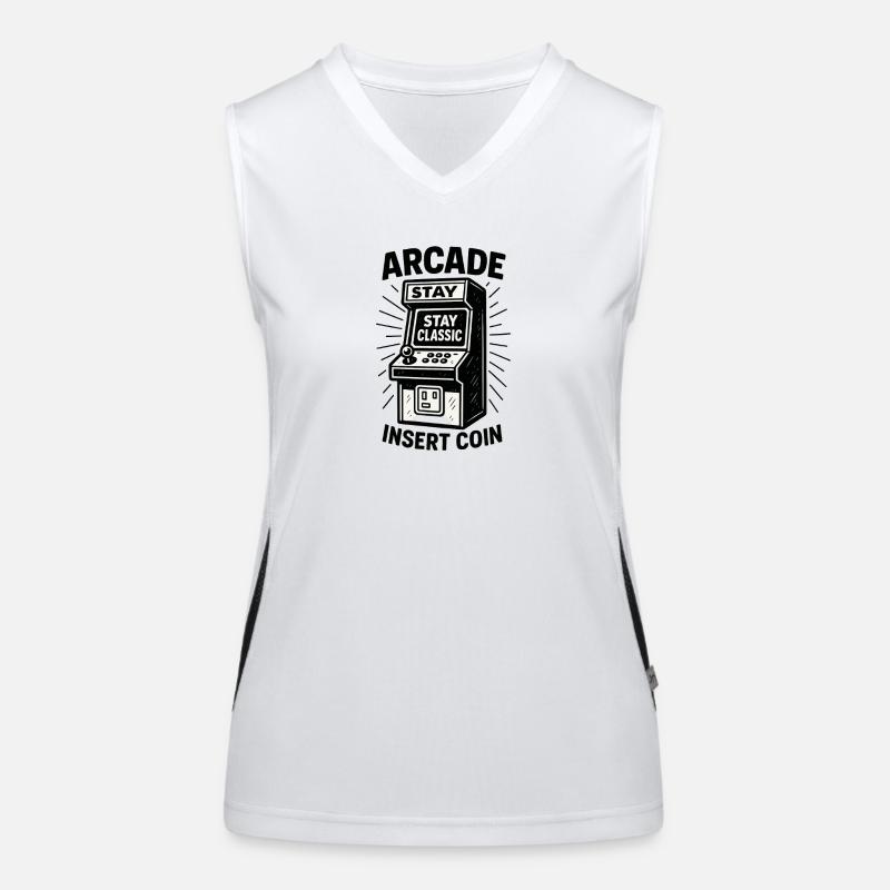 Arcade Klassiker Insert Coin Funktionelles Kontrast-Tank Top für Frauen