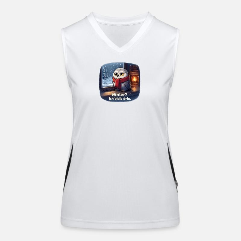 Winter Eule: Ich bleib drin Funktionelles Kontrast-Tank Top für Frauen