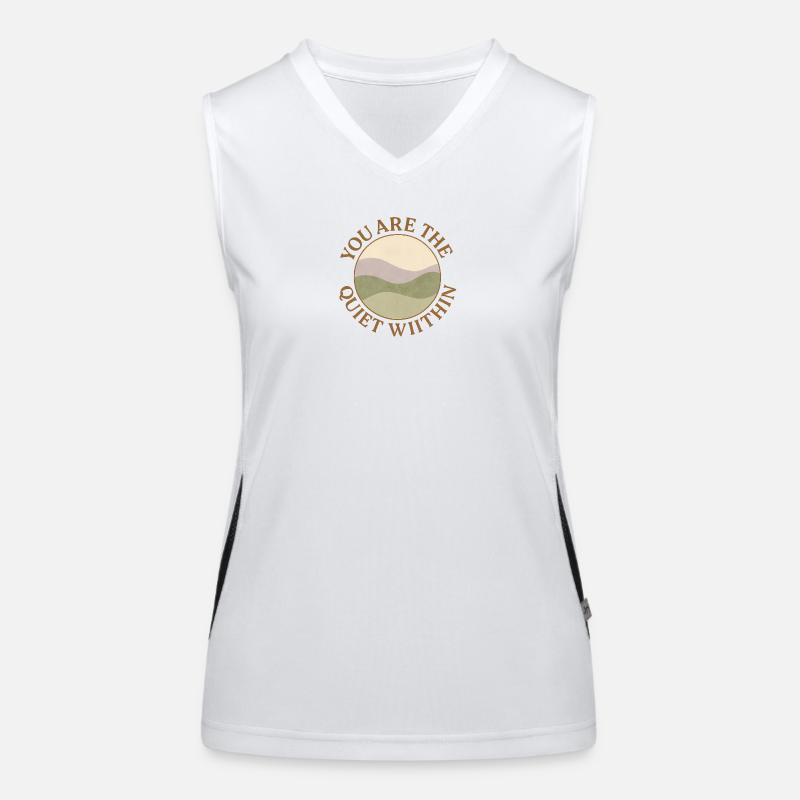 Quiet Within Nature Hills Logo - Women's Functional Contrast Tank Top - white/black