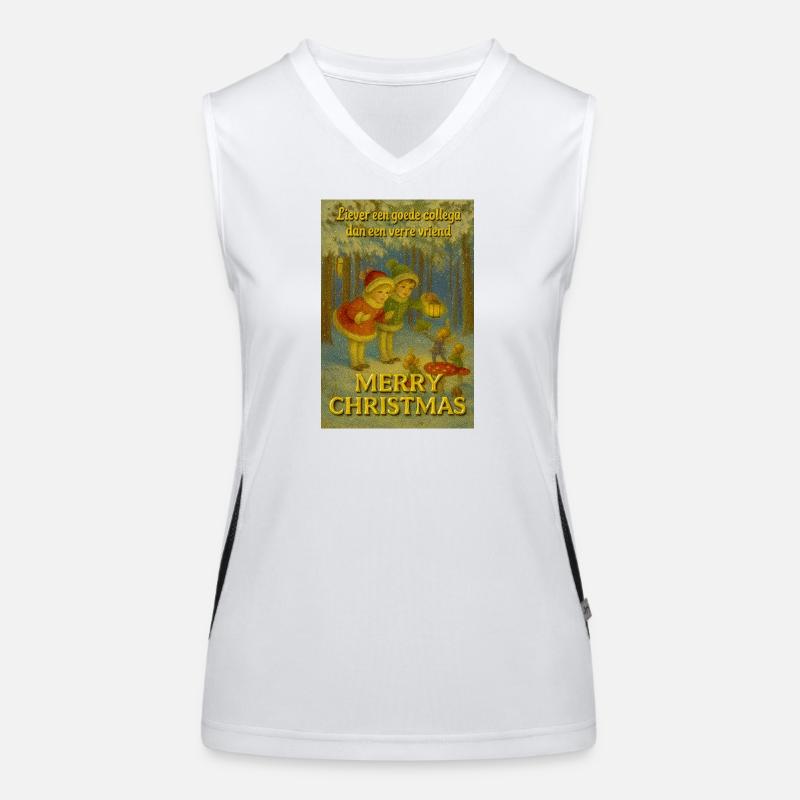 Weihnachtskollektion: Freundschaft über Distanz Funktionelles Kontrast-Tank Top für Frauen