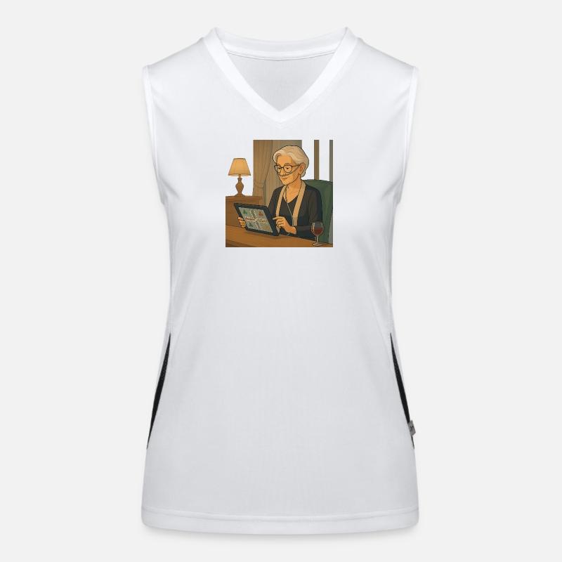 on tablet game night Women's Functional Contrast Tank Top