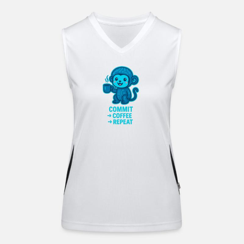 TechMonkey Coffee Rhythm Women's Functional Contrast Tank Top