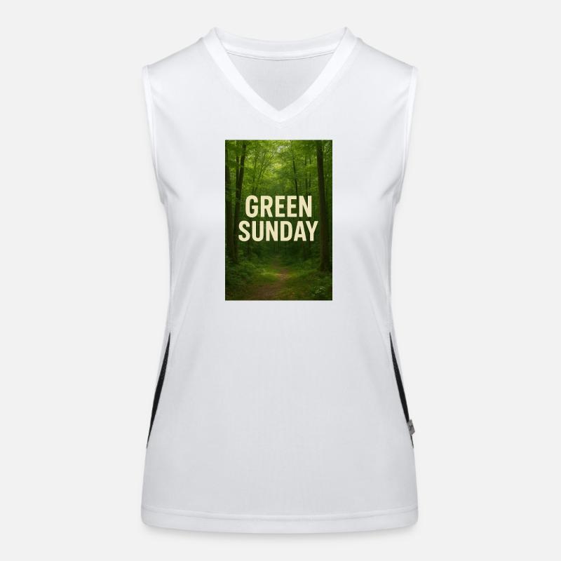 Grüner Sonntag im Wald Funktionelles Kontrast-Tank Top für Frauen
