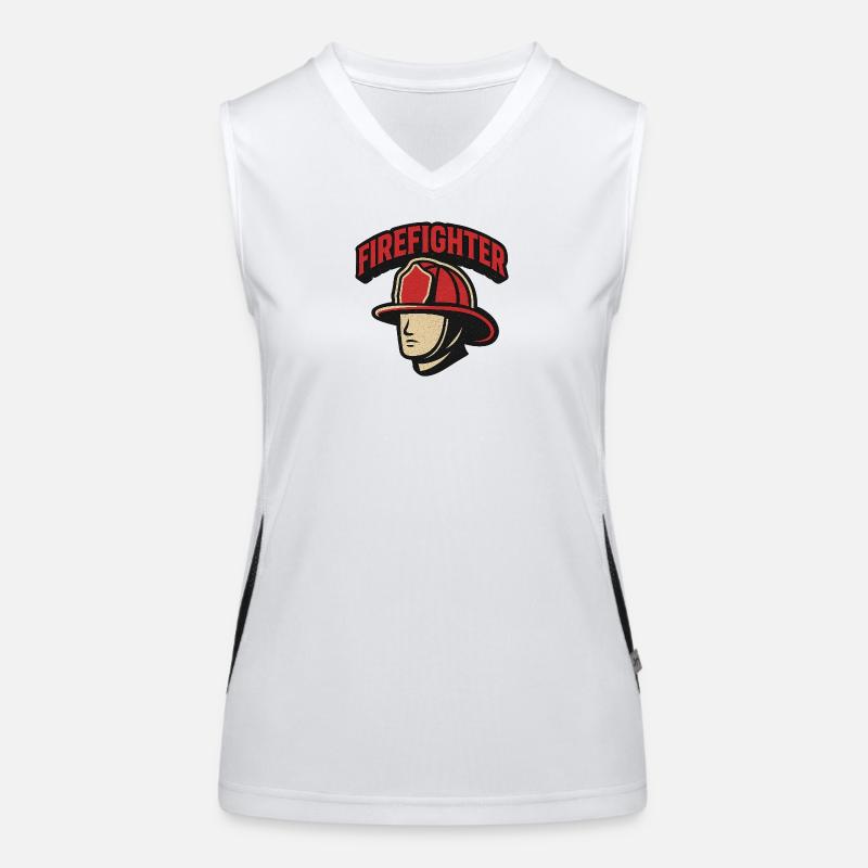 Feuerwehrheld Retro Funktionelles Kontrast-Tank Top für Frauen
