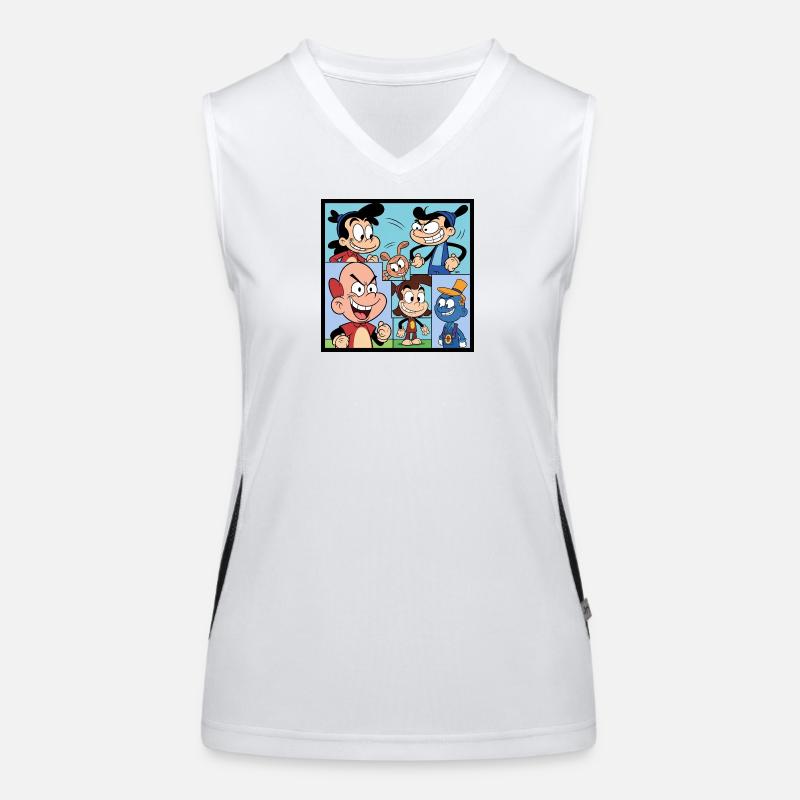 Retro Multicolor Comics Collage Funktionelles Kontrast-Tank Top für Frauen
