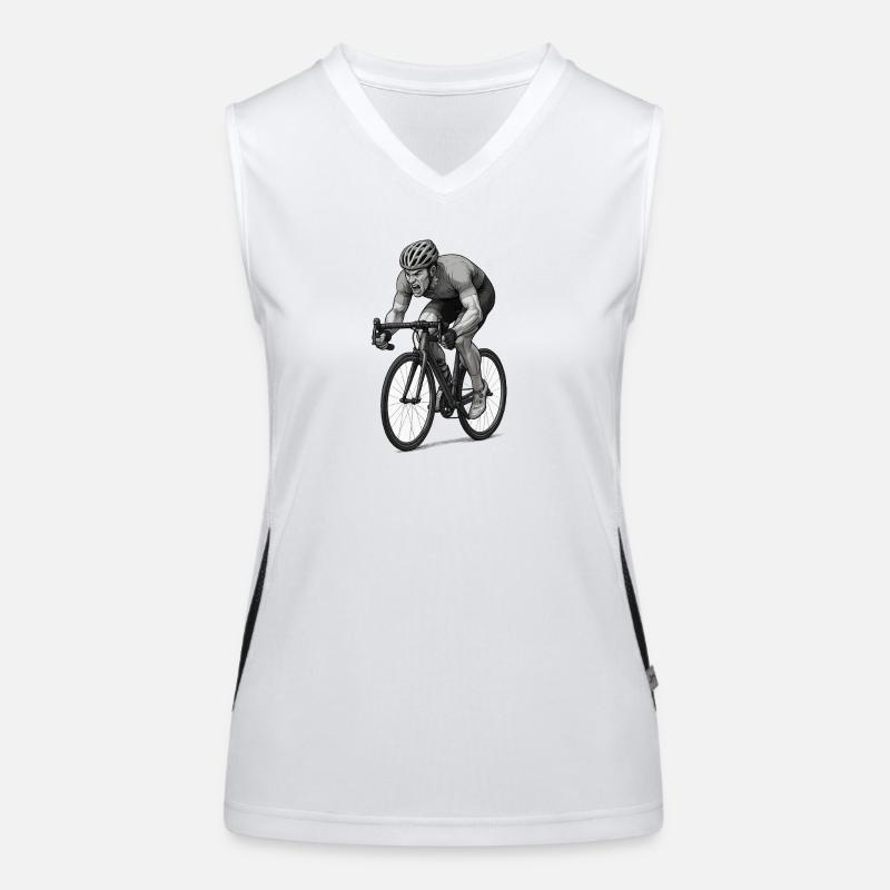 Rennrad Sprinter Comic Illustration Funktionelles Kontrast-Tank Top für Frauen