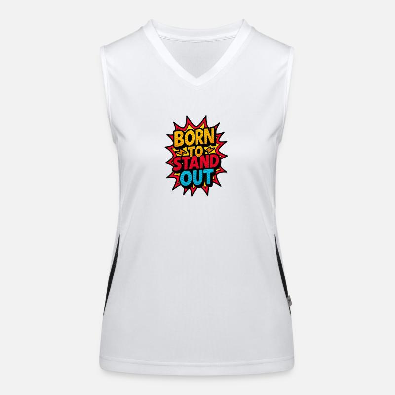 Born To Stechen: Comic Burst Funktionelles Kontrast-Tank Top für Frauen