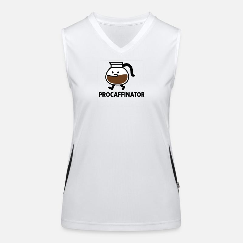 ProCaffinator Coffee Mug Cartoon - Women's Functional Contrast Tank Top - white/black