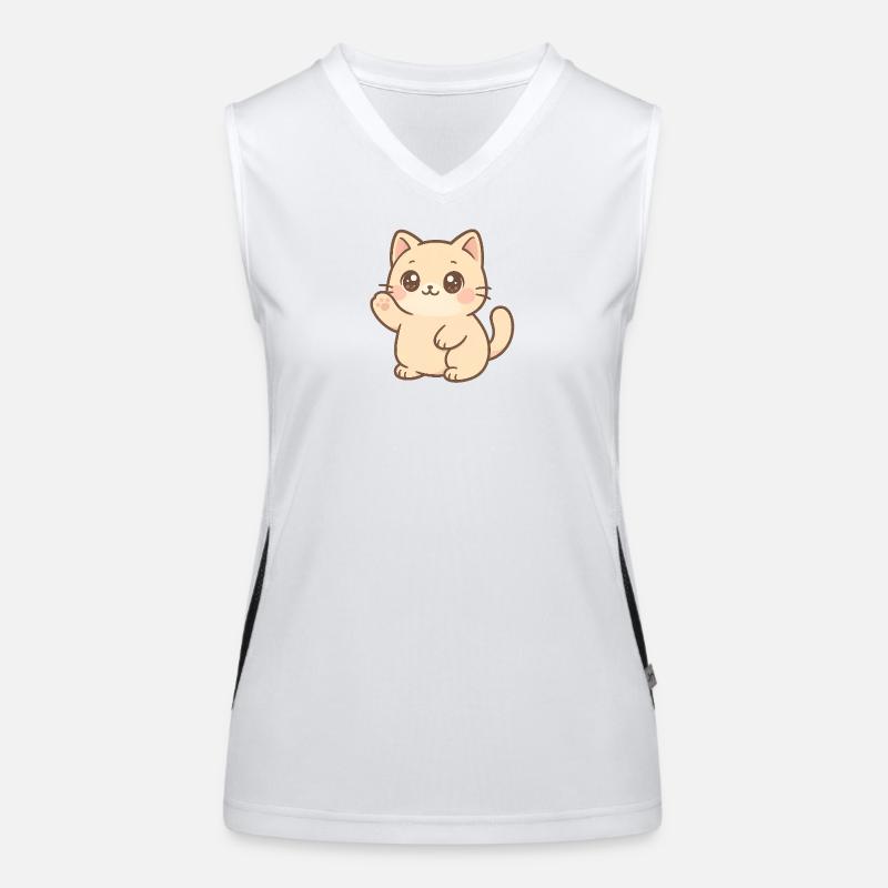 Conception du Wavening de chatons Kawaii Débardeur respirant contrasté Femme
