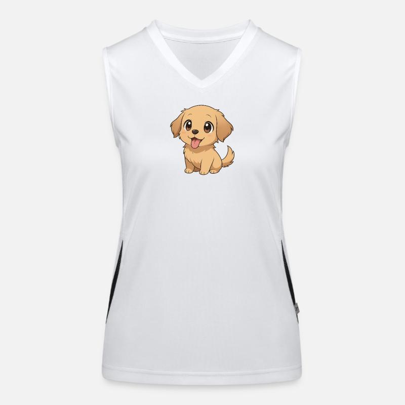 Dog - Women's Functional Contrast Tank Top - white/black