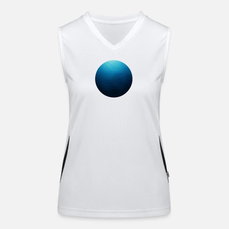 Ocean Circle in Blue Waves Women's Functional Contrast Tank Top