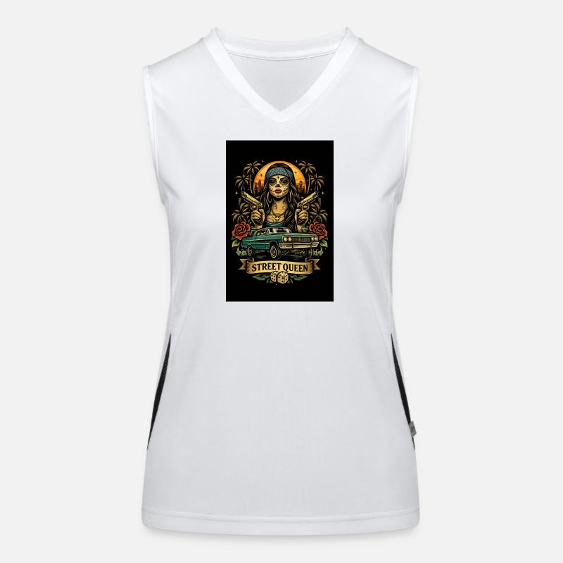 Street Queen Día Muertos Women's Functional Contrast Tank Top