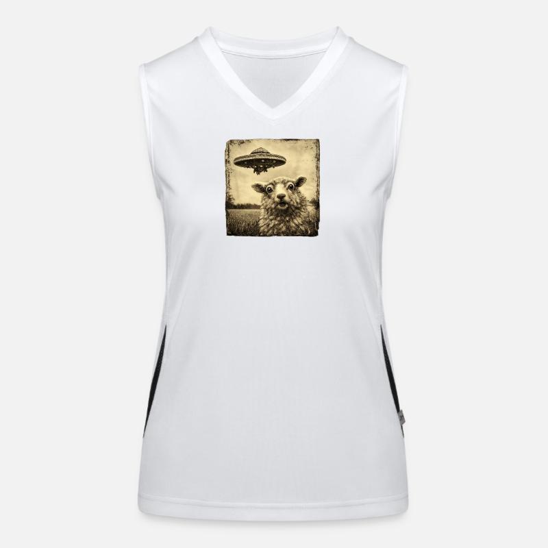 UFO visit to the pasture Women's Functional Contrast Tank Top